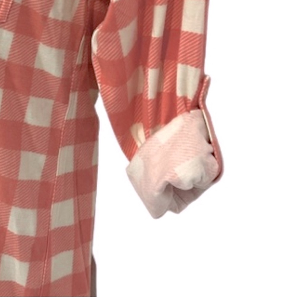 Country Door Soft Rayon Stretch Flannel Pink Plaid Shirt Career Casual Knit Top - Picture 5 of 12